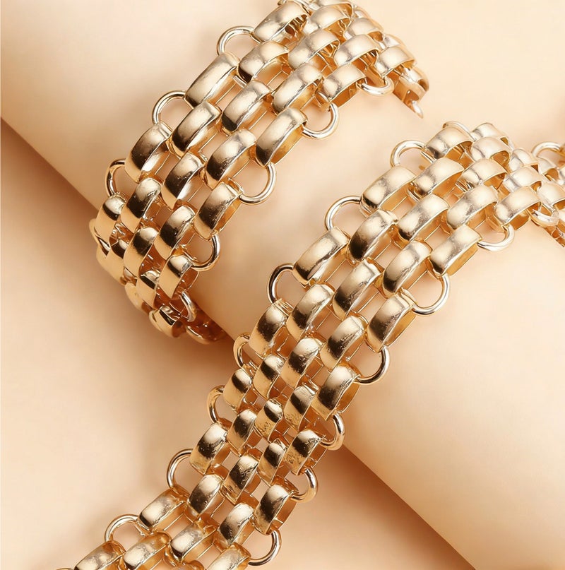 حقل قلادة متعددة السلاسل مطلية ذهب 24 كارات، قلادة للسيدات والنساء والفتيات، مناسبة للارتداء خلال عيد الفطر. - Image 5